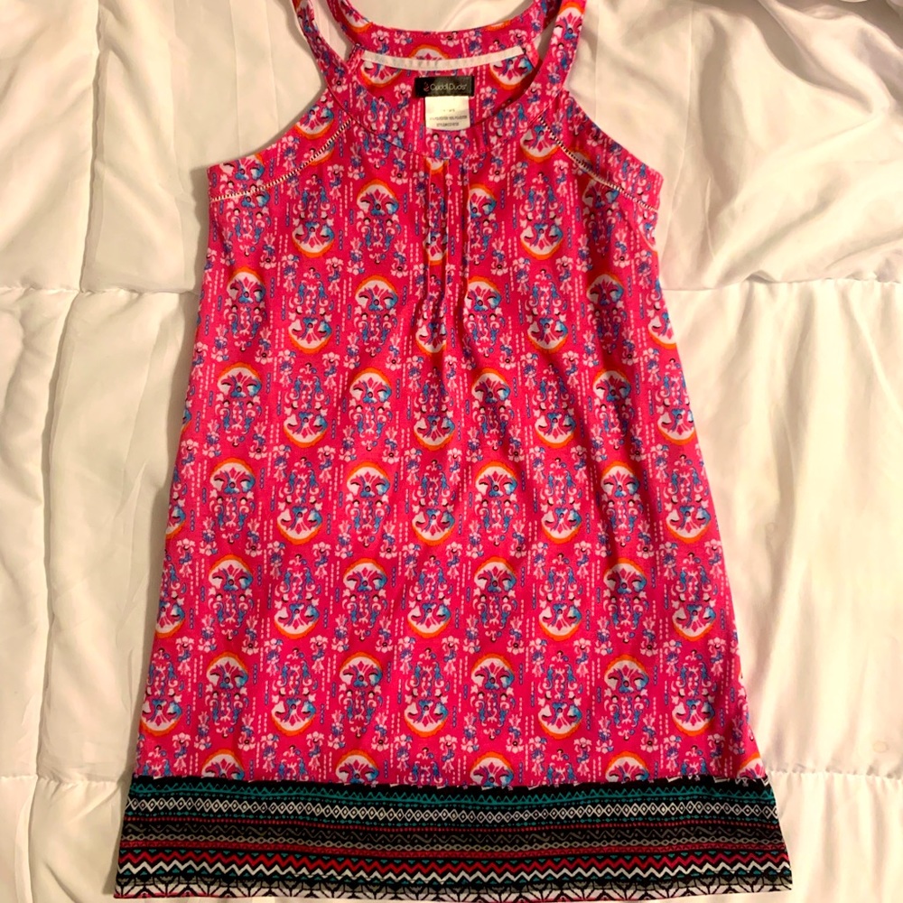 NWOT Cute Girls Summer Racerback Sack Dress Cuddl Duds S 6/6X Pink Blue